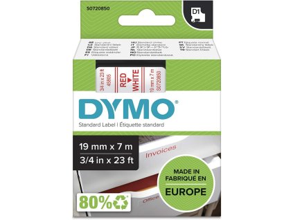 dymo 45805 polyester paska 19mm x 7m typ d1 cervena na bile s0720850