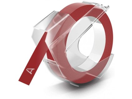 paska dymo 3d reliefni stitky 9 mm x 3 m cervena omega