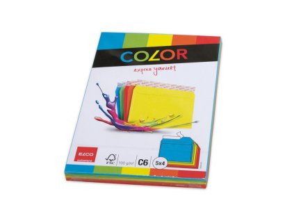 elco obalka c6 mix 5 barev color samolepici s kryci paskou 20 ks