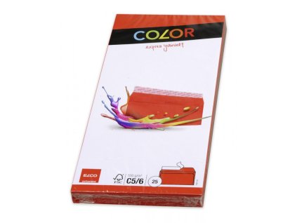 elco obalka c6 5 podlouhla cervena kolekce color samolepici s kryci paskou 25 ks