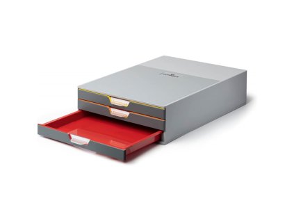 durable 7603 ulozny box na stul varicolor 3 zasuvky seda