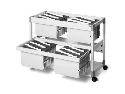 Durable 3792, Pojízdná kartotéka na 200 závěsných desek A4 MULTI DUO (Barva Šedá)