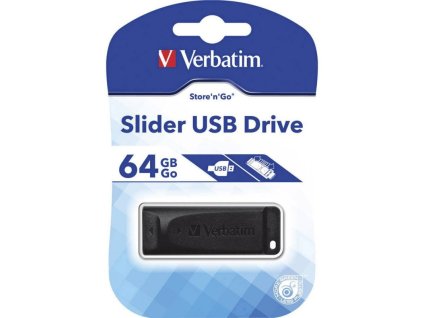 flashdisk verbatim store n go slider 64gb usb 20 cerna