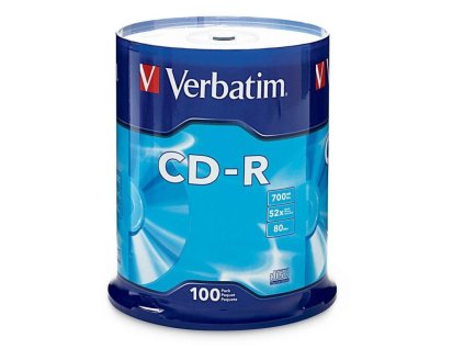 verbatim disk cd r 52x 700mb spindl 100ks