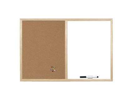 kombinovana tabule 60x80 cm korkova a stiratelna bila tabule