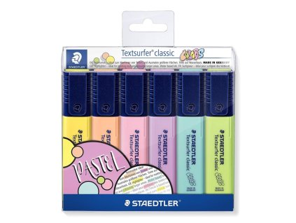 staedtler zvyraznovac textsurfer pastel 364 sada 6 ks klinovy hrot 1 5 mm