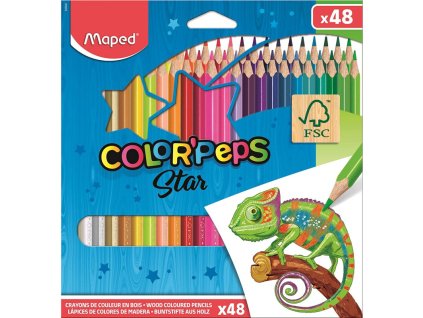 maped trojhranne pastelky color peps star 48 ks