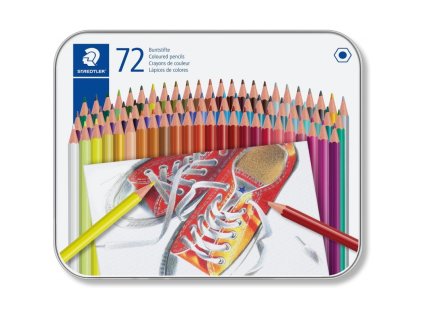 staedtler 175 sestihranne pastelky v kovove kazete 72 barev