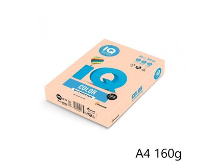 iq color barevny papir a4 160g pastelova lososova sa24 250 ks