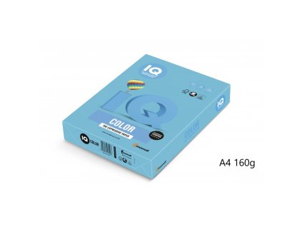 iq color barevny papir a4 160g intenzivni azurova ab48 250 ks
