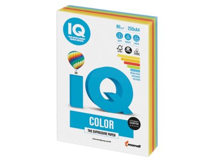 iq color barevny papir a4 80g mix intenzivnich barev 5x50 ks