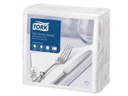 tork 477577 jemny bily ubrousek vecere 100ks 39x39cm