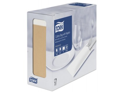 tork 474637 natural kapsicka na pribory s bilym ubrouskem 100 ks
