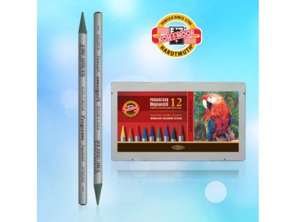 koh i noor 8782 souprava tuzek pastelovych v laku progresso akvarel 12 barev