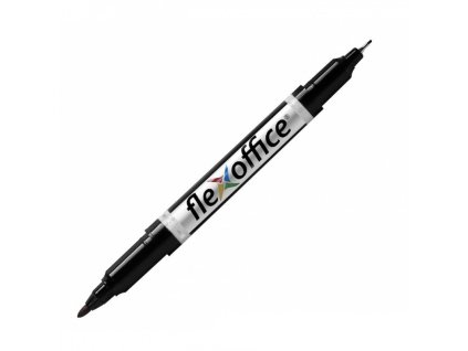 flexoffice permanent duo twin marker permanentni oboustranny popisovac cerny