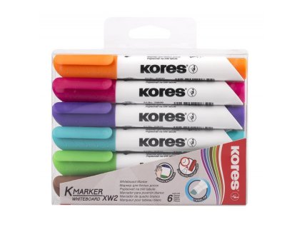 kores k marker whiteboard popisovac na bile tabule a flipcharty zkoseny hrot sada 6ks