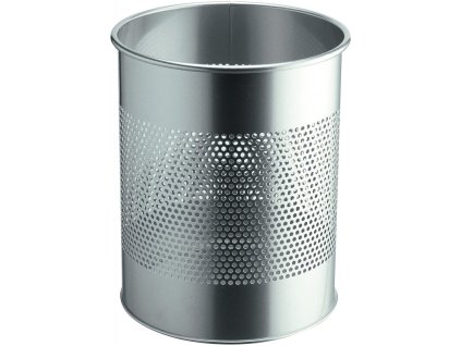 durable 3310 kovovy odpadkovy kos 15 litru kulaty s perforaci stribrny