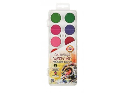 koh i noor 172003 barvy vodove prumer 30 mm 24 barev 2 patra