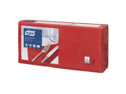 tork 477210 tork ubrousek cerveny obed 2 vrstvy 33x33 cm