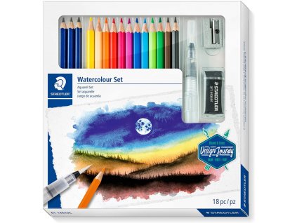 staedtler sada watercolour set set akvarelovych pastelek s prislusenstvim 18 ks