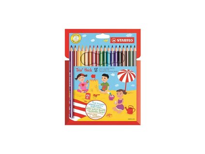 stabilo trio thick silne barevne pastelky trojhranne 18 barev