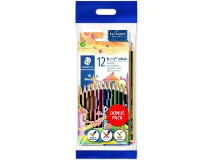 staedtler sestihranne pastelky noris colour 185 sada 12ks tuzka hb a pryz zdarma