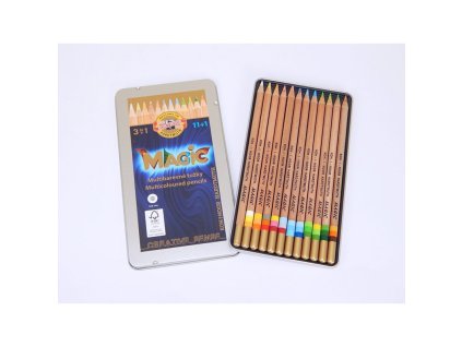 koh i noor 3442n souprava pastelek magic kulatych natur 111 v plechove krabicce