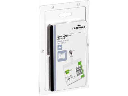 durable 8603 jmenovka s otocnym klipem 60x90 mm format na sirku baleni 5 ks