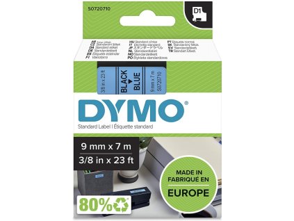dymo 40916 polyester paska 9mm x 7m typ d1 cerna na modre s0720710