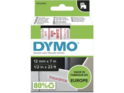 dymo 45015 polyester paska 12mm x 7m typ d1 cervena na bile s0720550