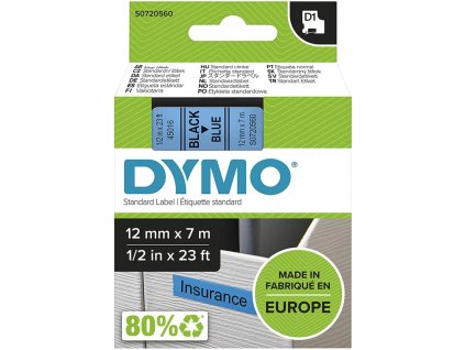 dymo 45016 polyester paska 12mm x 7m typ d1 cerna na modre s0720560