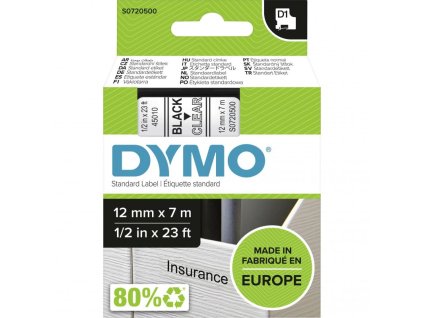 dymo 45010 polyester paska 12mm x 7m typ d1 cerna na cire s0720500