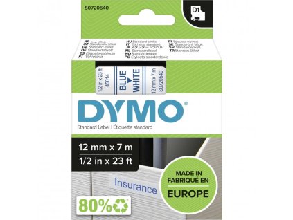 dymo 45014 polyester paska 12mm x 7m typ d1 bila na modre s0720540