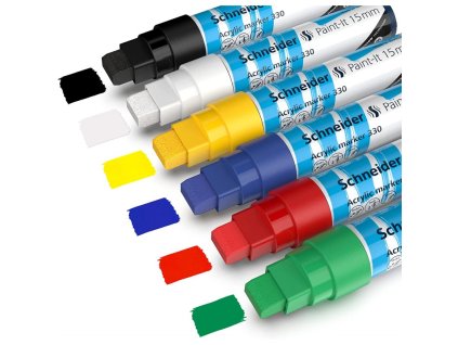 schneider paint it 330 akrylovy popisovac sada 6 barev stopa 15 mm