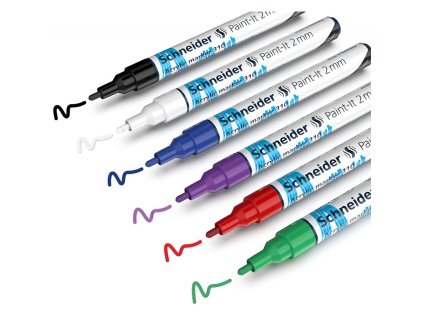 schneider paint it 310 akrylovy popisovac sada 6 barev stopa 2 mm