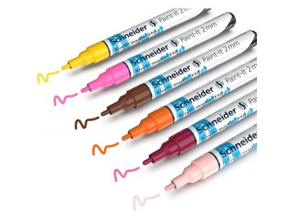 schneider paint it 310 akrylovy popisovac sada 6 prirodnich barev stopa 2 mm
