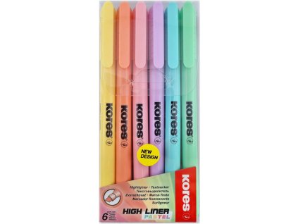 kores high liner pastel sada tenkych zvyraznovacu pastelovych barev 6ks