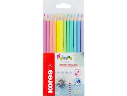 kores kolores pastel trojhranne pastelky sada 12 ks pastelove odstiny