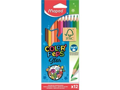 maped trojhranne pastelky color peps star 12 ks