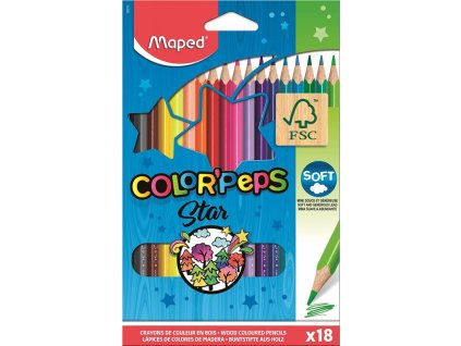 maped trojhranne pastelky color peps star 18 ks