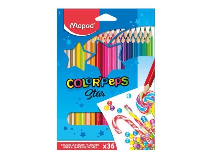 maped trojhranne pastelky color peps star 36 ks