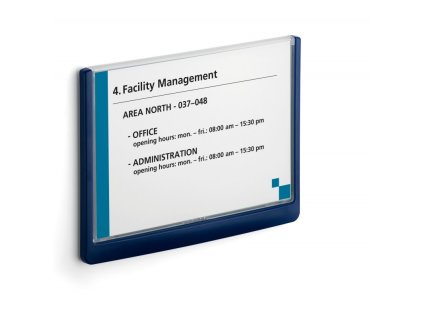 durable 4866 orientacni stitek click sign 210x1485 mm a5 modra