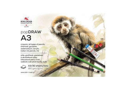 zeichenkarton a3 skizzenblock pop draw 30 blatt weiss 180 g m