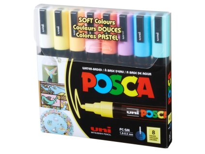 akrylovy popisovac posca pc 5m pastelova sada 8 ks 25 mm uni kulaty stredni hrot