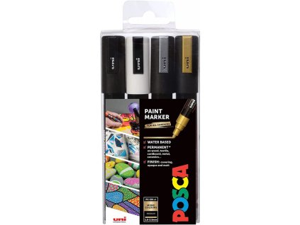 akrylovy popisovac posca pc 5m sada 4 ks 25 mm uni kulaty stredni hrot