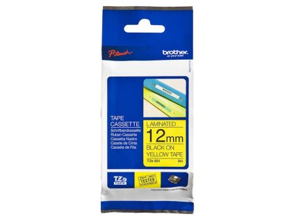 brother stitky tze 631 cerny tiskzluty podklad laminovana 8m 12mm