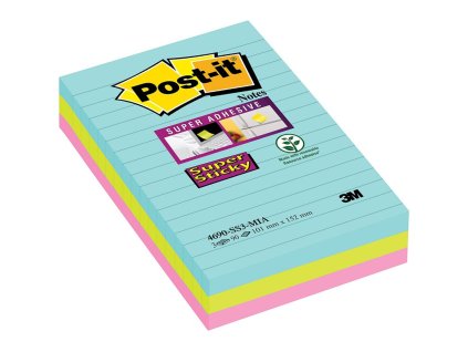 3m post it super sticky miami samolepici blocky silne lepici 101x152 mm 270 listku