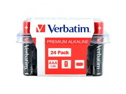 verbatim alkaline premium baterie mikrotuzkove aaa lr03 blistr 24ks
