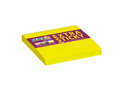 hopax samolepici blocky extra sticky 76 x 76 mm neon zluty 90 listku