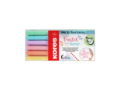 kores pastel style marker sada popisovacu se stetcovym hrotem 6 ks